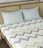 Multicolor Geometric 210 TC Microfiber Double King Size Bedsheet With 2 Pillow Covers