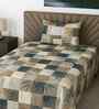 Multicolor Geometric 210 TC Mix Cotton Single Bed Size Bedsheet wih 1 Pillow cover Essential Series Collection