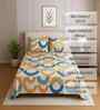 Multicolor Geometric 210 TC Mix Cotton Single Bed Size Bedsheet wih 2 Pillow cover Essential Series Collection