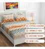 Multicolor Geometric 220 TC Cotton Blend Fitted Double Bedsheet With 2 Pillow Covers