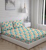 Multicolor Geometric 225 TC Cotton Queen Sized Bed Sheets with 2 Pillow Covers