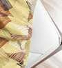 Yellow Geometric 250 TC Cotton King Fitted Bedsheet with 2 Pillow Covers