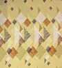 Yellow Geometric 250 TC Cotton King Fitted Bedsheet with 2 Pillow Covers