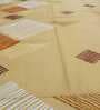 Yellow Geometric 250 TC Cotton King Fitted Bedsheet with 2 Pillow Covers