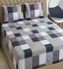 Multicolor Geometric 270 TC Polcotton Queen Sized  Fitted Double Bedsheet with 2 Pillow Covers Luxury Series Collection