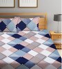 Multicolor Geometric 280 TC Glace Cotton Queen Sized Bedsheet with 2 Pillow Covers