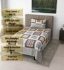 Multicolor Geometric 290 Tc Cotton Single Bedsheet With 1 Pillow Cover