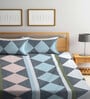 Multicolor Geometric 300 TC Cotton Blend Double Bedsheet with 2 Pillow covers