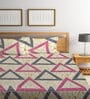 Multicolor Geometric 300 TC Cotton Blend Double Bedsheet with 2 Pillow covers