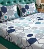 Multicolor Geometric 300 TC Cotton Blend  Double Bedsheet with 2 Pillow covers