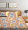 Multicolor Geometric 300 TC Cotton Blend Double Bedsheet with 2 Pillow covers