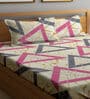 Multicolor Geometric 300 TC Cotton Blend Double Bedsheet with 2 Pillow covers