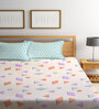 Multicolor Geometric 300 TC Cotton Blend Double Bedsheet with 2 Pillow covers