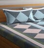 Multicolor Geometric 300 TC Cotton Blend Double Bedsheet with 2 Pillow covers