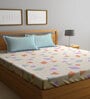 Multicolor Geometric 300 TC Cotton Blend Double Bedsheet with 2 Pillow covers