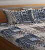 Multicolor Geometric 300 TC Cotton Blend Double Bedsheet with 2 Pillow covers