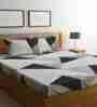 Multicolor Geometric 300 TC Cotton Blend 1 King Sized Double Bedsheet With 2 Pillow Covers