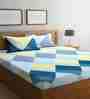 Multicolor Checkered 300 TC Cotton Blend King Sized Bed Sheets with 2 Pillow Covers