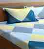 Multicolor Checkered 300 TC Cotton Blend King Sized Bed Sheets with 2 Pillow Covers