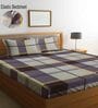 Multicolor Geometric 300 TC Cotton Blend King Sized Fitted Bed Sheets with 2 Pillow Covers