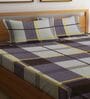 Multicolor Geometric 300 TC Cotton Blend King Sized Fitted Bed Sheets with 2 Pillow Covers