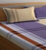 Multicolor Geometric 300 TC Cotton Blend Double King Sized Bedsheet With 2 Pillow Covers