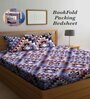 Multicolor Geometric 300 TC Cotton Blend Double King Sized Bedsheet With 2 Pillow Covers