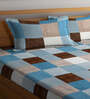 Multicolor Checkered 300 TC Cotton Blend Double Queen Bedsheet With 2 Pillow Covers