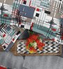 Multicolor Geometric 300 TC Cotton Blend King Sized Bedsheet With 2 Pillow Covers