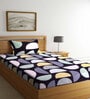Multicolor Geometric 300 TC Cotton Blend Single Bedsheet with 1 Pillow Cover