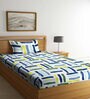 Multicolor Geometric 300 TC Cotton Blend Single Bedsheet with 1 Pillow Cover