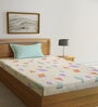 Multicolor Geometric 300 TC Cotton Fitted Single Bedsheet with 1 Pillow Cover