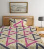 Multicolor Geometric 300 TC Cotton Fitted Single Bedsheet with 1 Pillow Cover