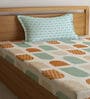 Multicolor Geometric 300 TC Cotton Fitted Single Bedsheet with 1 Pillow Cover