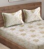 Multicolor Geometric 300 TC Cotton King Sized Bed Sheets with 2 Pillow Covers