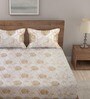 Multicolor Geometric 300 TC Cotton King Sized Bed Sheets with 2 Pillow Covers