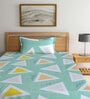 Multicolor Geometric 300 TC Cotton Single Bedsheet with 1 Pillow Cover