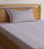 Multicolor Geometric 300 TC Cotton Single Bedsheet with 1 Pillow Cover