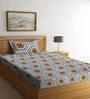 Multicolor Geometric 300 TC Cotton Single Bedsheet with 1 Pillow Cover