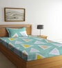 Multicolor Geometric 300 TC Cotton Single Bedsheet with 1 Pillow Cover