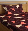 Multicolor Geometric 300 TC Cotton Single Bedsheet with 1 Pillow Cover