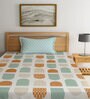 Multicolor Geometric 300 TC Cotton Single Bedsheet with 1 Pillow Cover