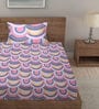 Multicolor Geometric 300 TC Cotton Single Bedsheet with 1 Pillow Cover