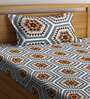 Multicolor Geometric 300 TC Cotton Single Bedsheet with 1 Pillow Cover