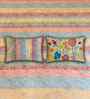 Multicolor Geometric 400 TC Cotton Queen Flat Bedsheet with 2 Pillow Covers Essential Collection