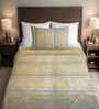 Yellow Geometric 400 TC Cotton Single bed Flat Bedsheet with 1 Pillow Covers Essential Collection