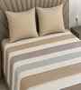 Multicolor Geometric 400 TC Cotton Super King Flat Bedsheet with 2 Pillow Covers Essential Collection