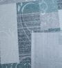 Blue Geometric 400 TC Cotton Superking Size Bedsheet With 2 Pillow Covers