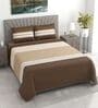 Brown Geometric 400 TC Cotton Superking Size Bedsheet With 2 Pillow Covers Threads Stripes Collection