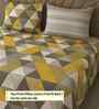 Multicolor Geometric 400 TC Cotton SuperKing Sized Double Bedsheet with 2 Pillow Covers Luxury Series Collection